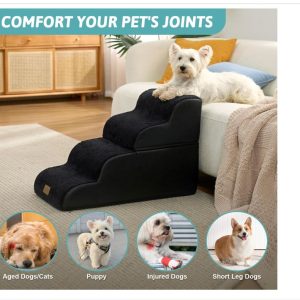 dog ramp for Small Dogs, 4 Tier Removable Wider Pet  16x29x20inch, - new in box