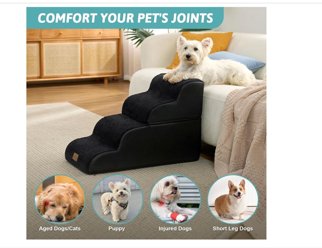 dog ramp for Small Dogs, 4 Tier Removable Wider Pet 16x29x20inch, - new in box