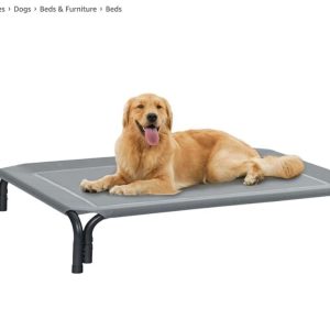 Elevated Outdoor Dog Med  grey or black  Bed - sealed