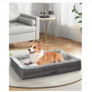Large dog bed 36x27 50lbs dark gray   - new in box