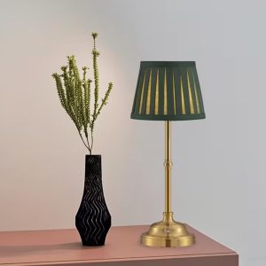 Vintage fabric wireless table LED lamp(USBC)- new in box