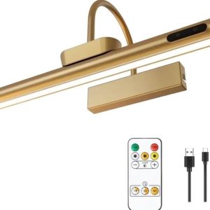 1 Wireless Picture Light with Remote Control gold- new in box