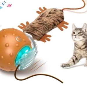 Cat Toys Interactive Self Rolling Cat Balls with Mouse Tails - new in box