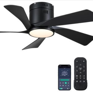 celling light and fan 36" black- new