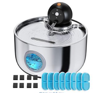 cordless Water Fountains for Cats Indoor - 2.6L Rechargeable - new in box