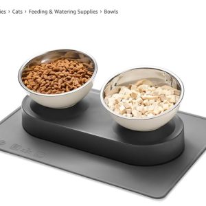 Elevated Dog Bowls Set, Dual Raised Bowls, 12" Tray - new in box