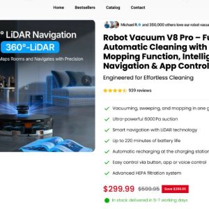 Robot Vacuum V8 Pro - new in box