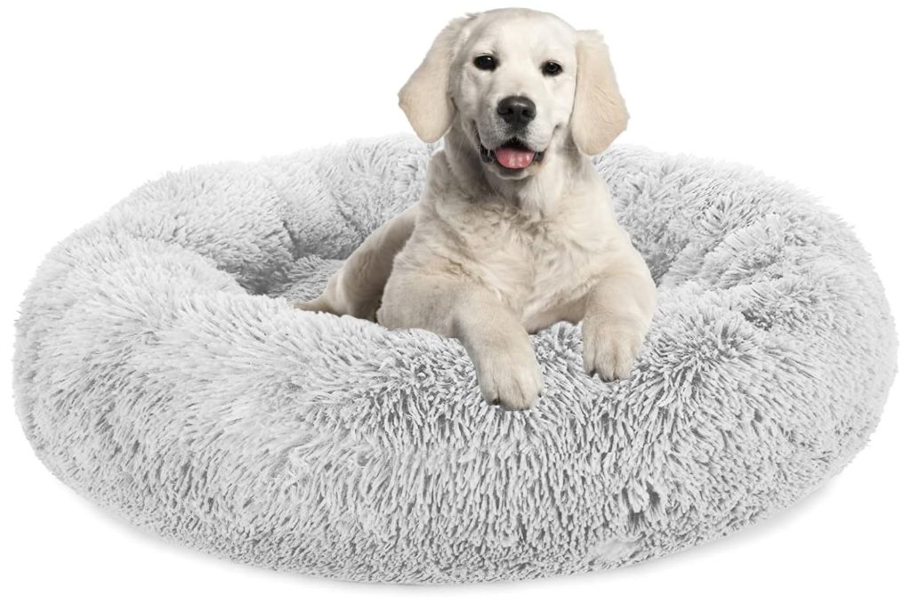 Plush Calming Dog Bed, Donut Dog Bed for Large Dogs- new in box