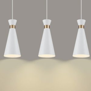 White &Gold Pendant Lights, 3 Pack- new in box