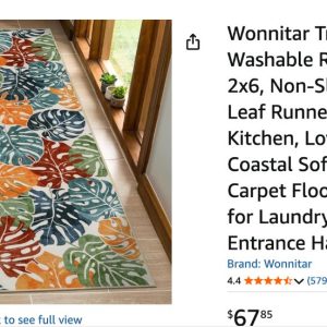 Wonnitar Tropical Washable Runner Rug 2x6- new sealed