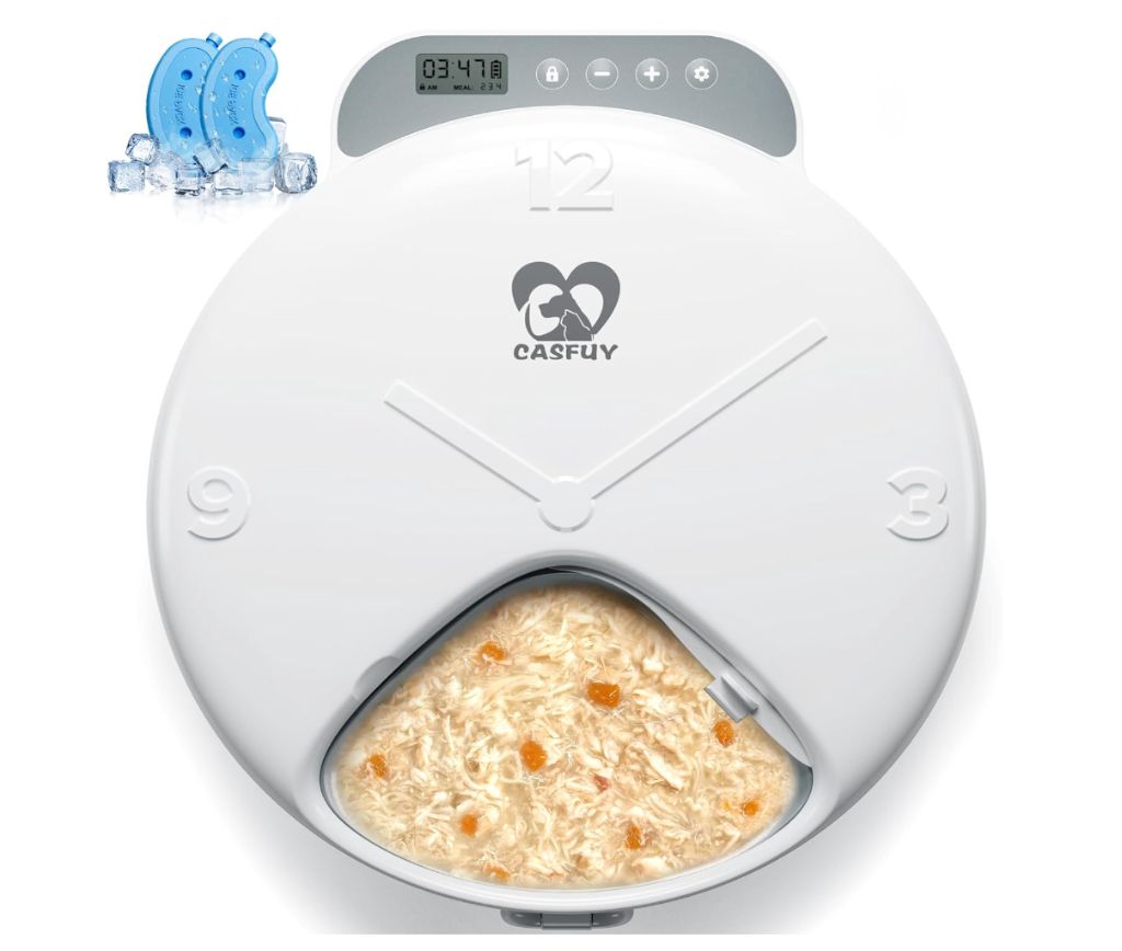 Casfuy Battery-Operated Auto Cat Feeder 4-Meal- new in box