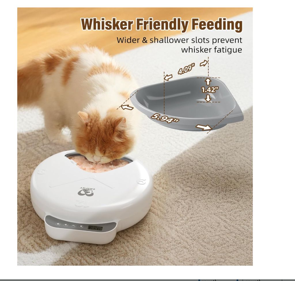 Casfuy Battery-Operated Auto Cat Feeder 4-Meal- new in box - Image 3