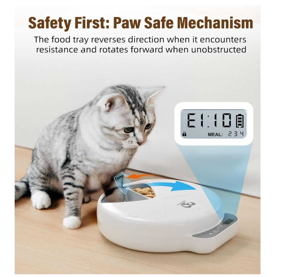 Casfuy Battery-Operated Auto Cat Feeder 4-Meal- new in box - Image 5