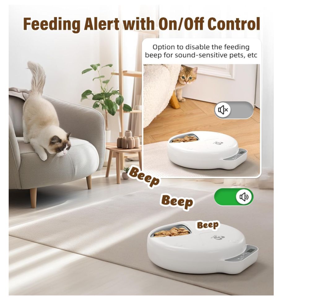 Casfuy Battery-Operated Auto Cat Feeder 4-Meal- new in box - Image 6