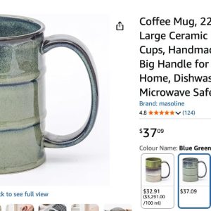 Large Ceramic Coffee Mug- new in box