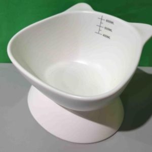 Elevated Neck Protection Cat Bowl white cat Shape- new copy