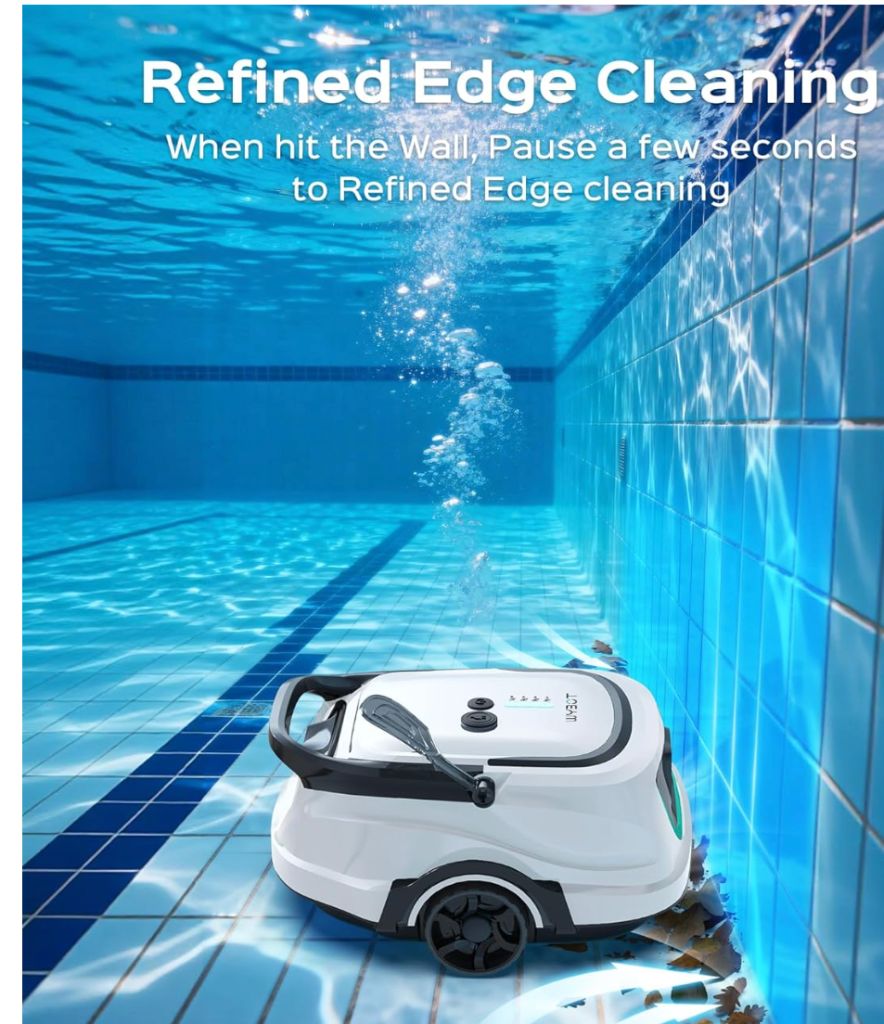 WYBOT A1 Cordless Pool Vacuum with Double Filters, Robotic Pool Cleaner, 130 Mins Runtime, Powerful Suction, Self-Parking, Lightweight for Above Ground Pools Up to 1100 Sq.Ft Max - Image 6