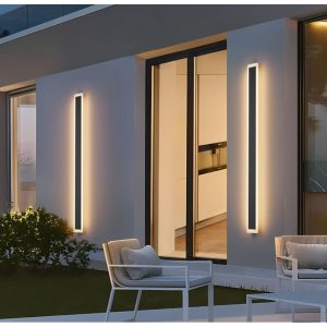 2 Pack 47.2in Outdoor LED Wall Light, Black-new