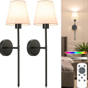 Battery Wall Sconce Set of 2, Black - new