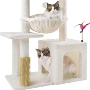 Cat Tree with Condo, Scratching Post gray- new in box