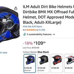 Dirt Bike Helmet DOT Full Face Large- new