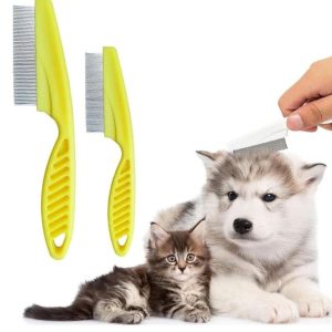Flea Comb for Dogs and Cats, Grooming Brush