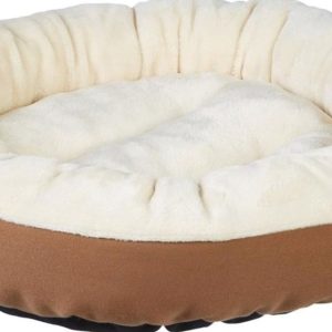 Round Bolster Pet Dog Bed - 20 x 6 Inches, Brown - new