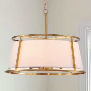 SHRINE Drum Chandelier White/Gold, D20xH9- new