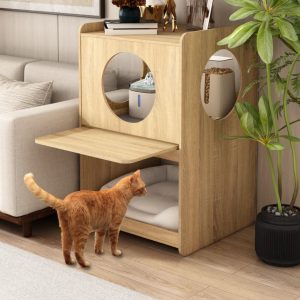 Cat Feeding Station with Bowl Shelf- sealed