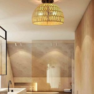 12.2" Rattan Ceiling Light Fixtures 2 Packs,