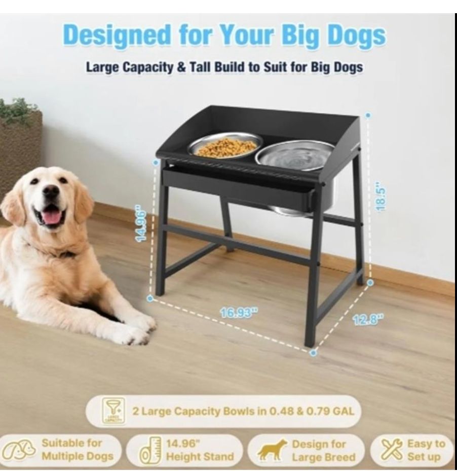 Bobbie & Laxi Elevated Dog Bowls 17x13x15-sealed