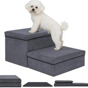 Dog Stairs with Storage 2 Steps Foldable 2- new