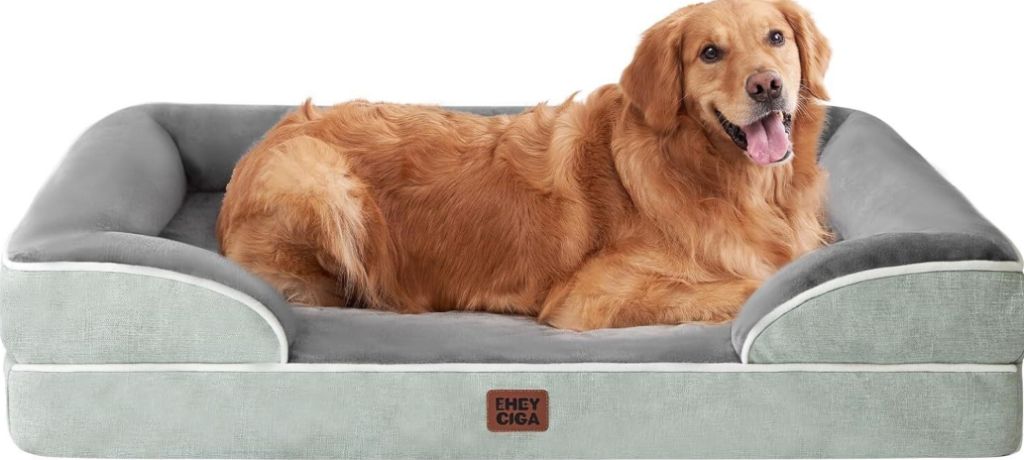 EHEYCIGA Memory Foam Dog Sofa Bed, XL Green