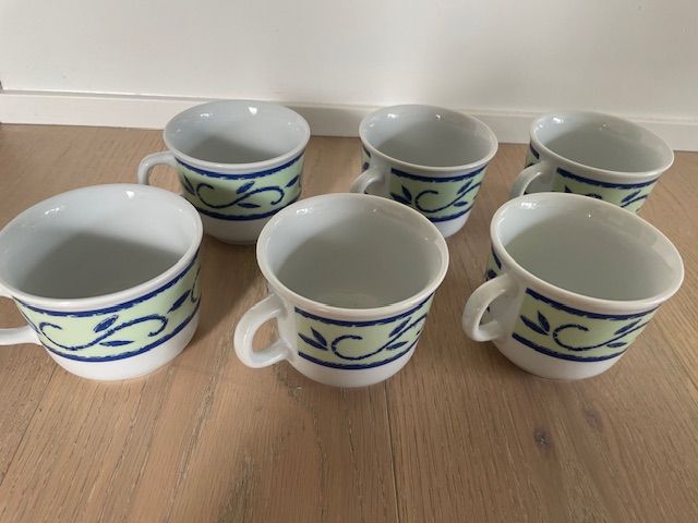 Set of 6 Vintage Inker Porcelain Coffee Mugs – Made in Croatia