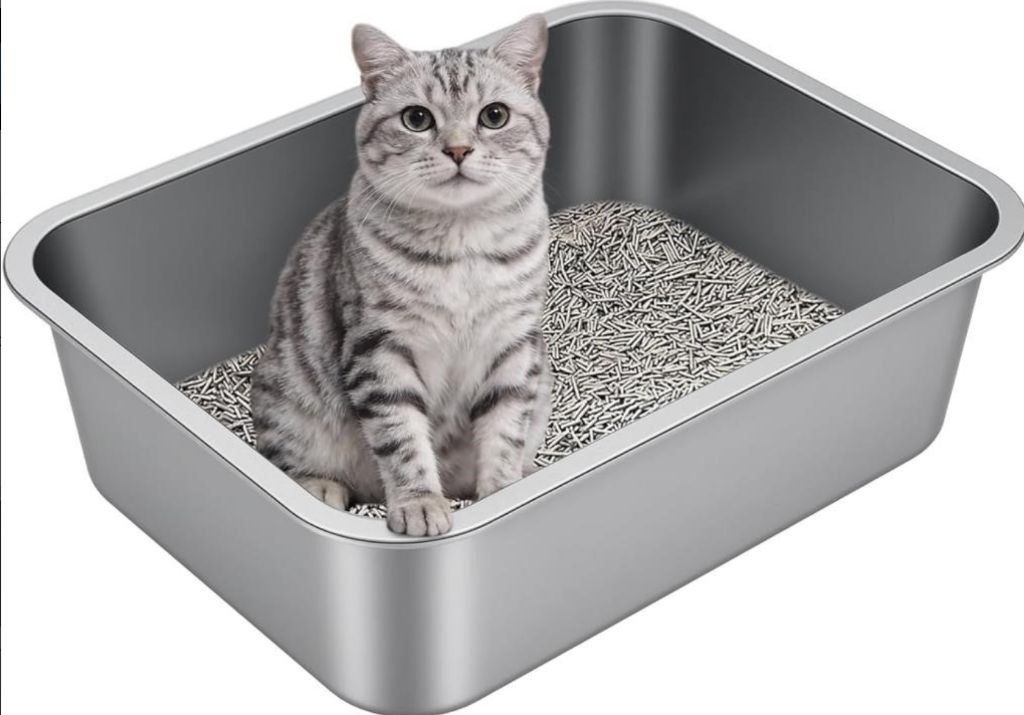 Stainless Steel Litter Box with High Sided 17x13x5- new in box