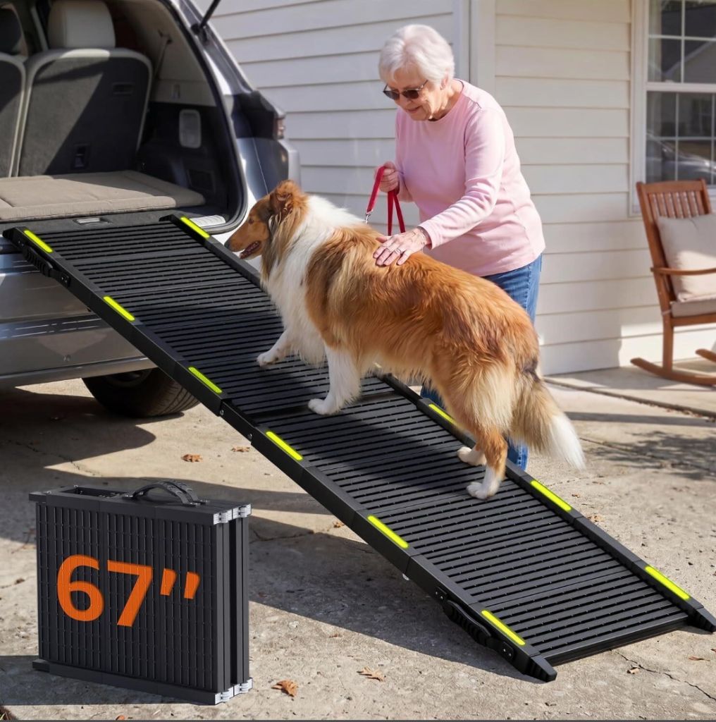 Dog Ramp for Car 67in, 2-Fold, Non-Slip