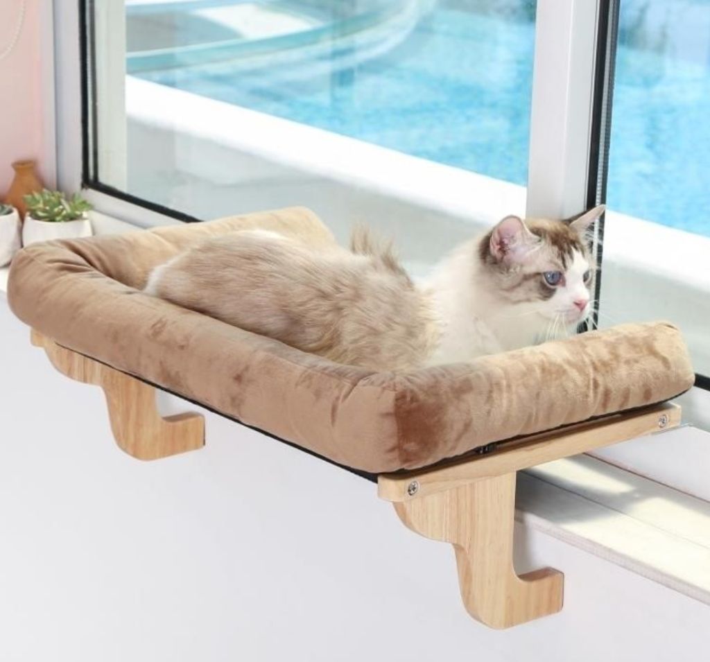 Zakkart Cat Perch for Window Sill with Bolster