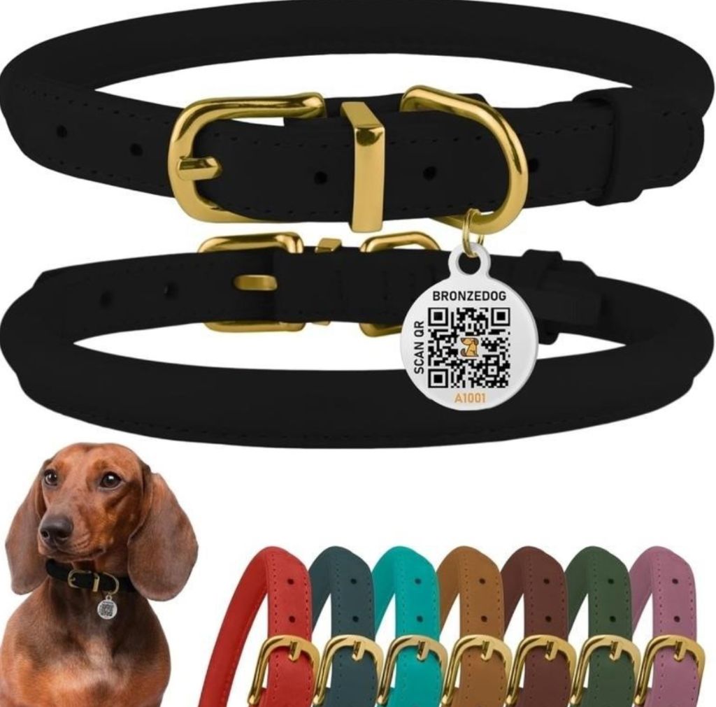 BronzeDog Rolled Leather Dog Collar Soft Waxed-new in box