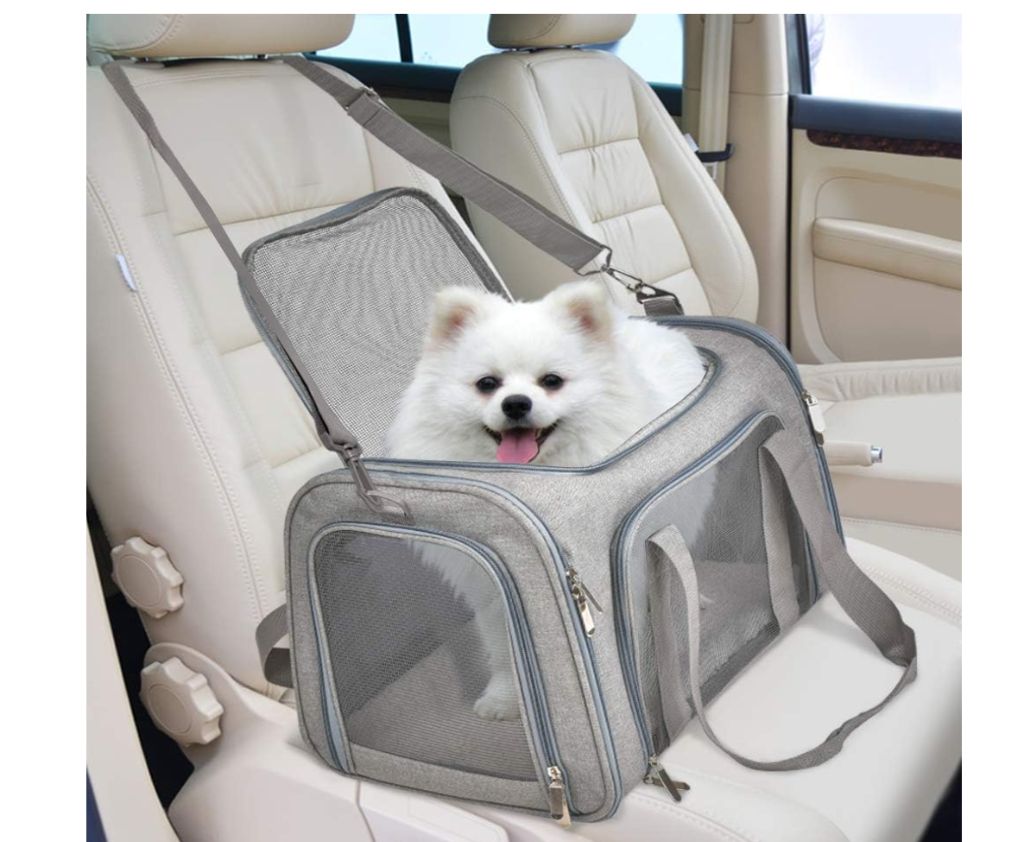 Large Cat Carrier, 25lb, Black or gey -new