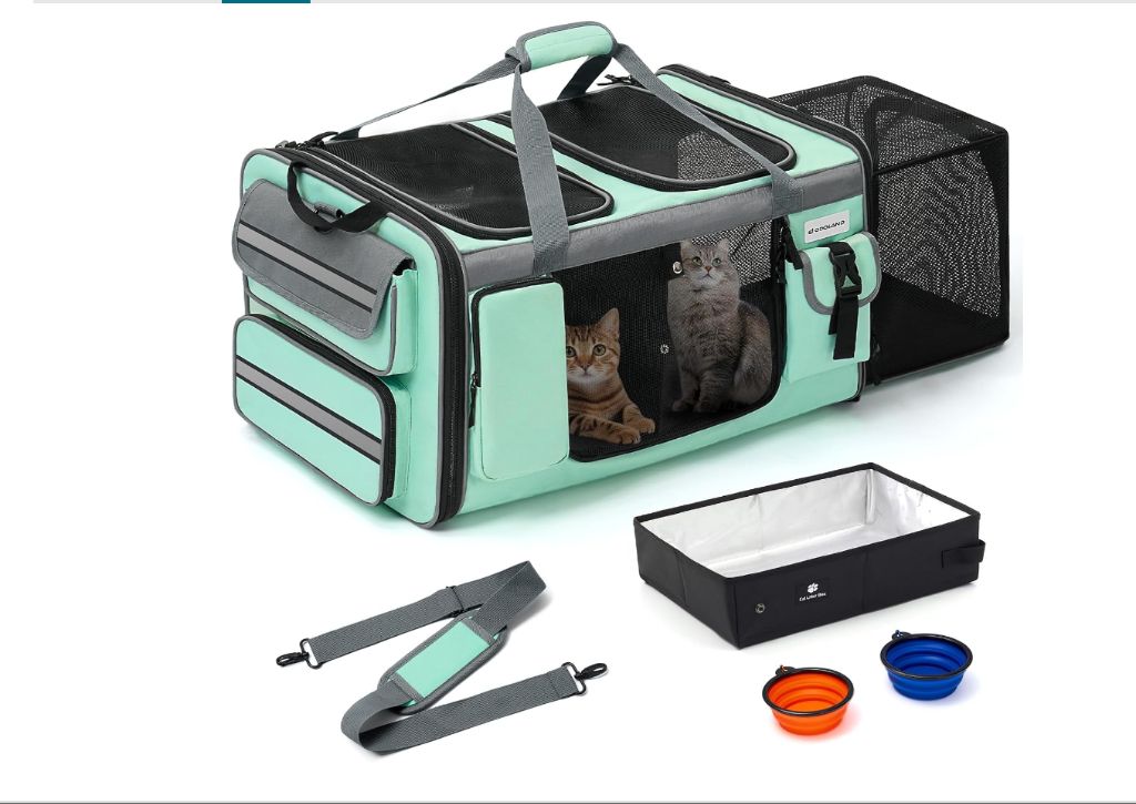 Odoland Cat Carrier for 2 Cats- new in box