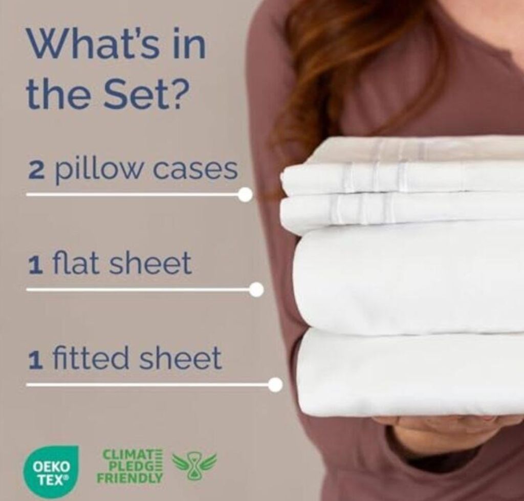 Queen Size 4 Piece Sheet Set white- new in box