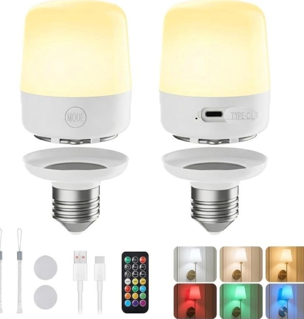 Rechargeable Light Bulbs with Remote E26 -new in box