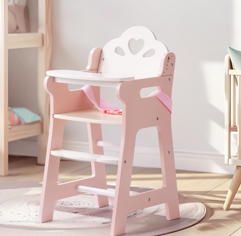 Baby Doll High Chair With Safety Belt-new