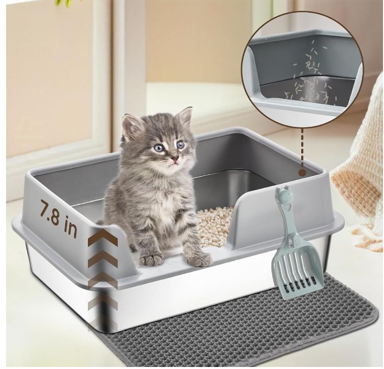 Stainless Steel Cat Litter Box, Large-new in box