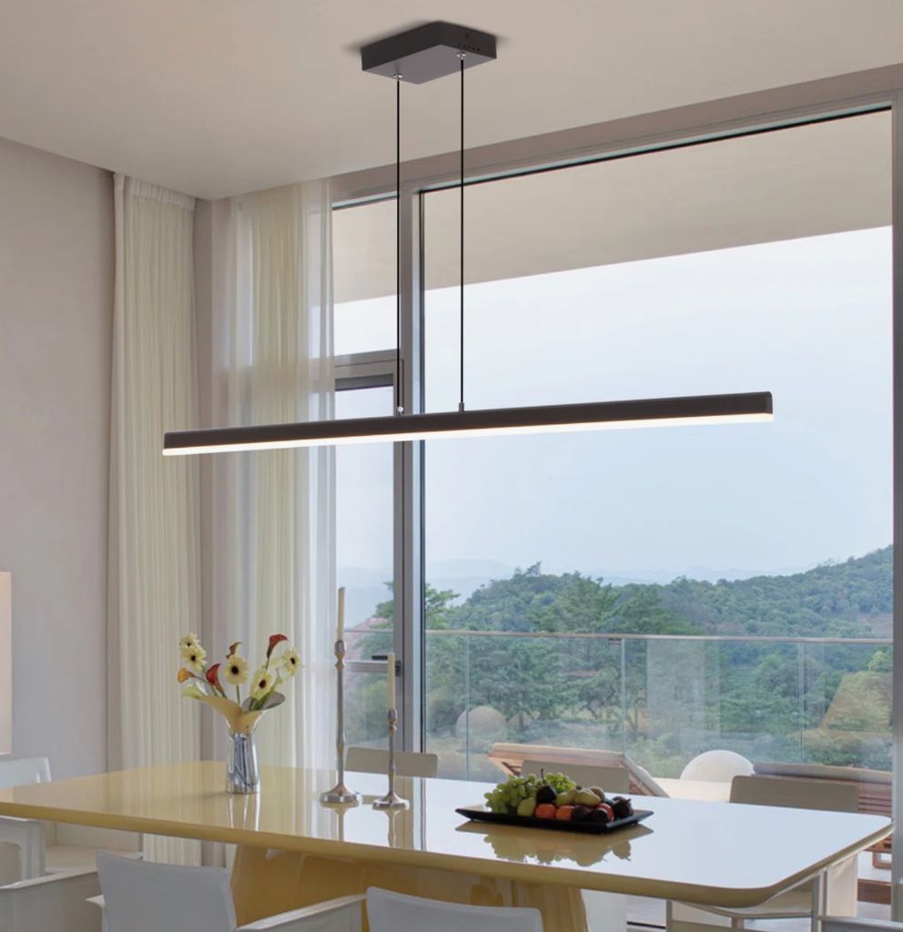 Modern Linear 48" Black Pendant LED light