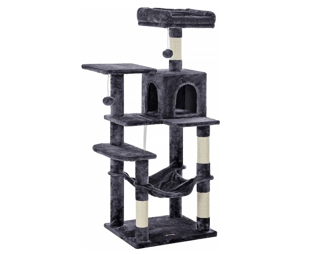 Cat Tree Tower 56 inch smoky gray- new in box