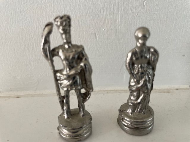 Vintage Persian Khatam-Kari Chess Set – Octagonal Inlaid Board – Figural Metal Pieces - Image 5
