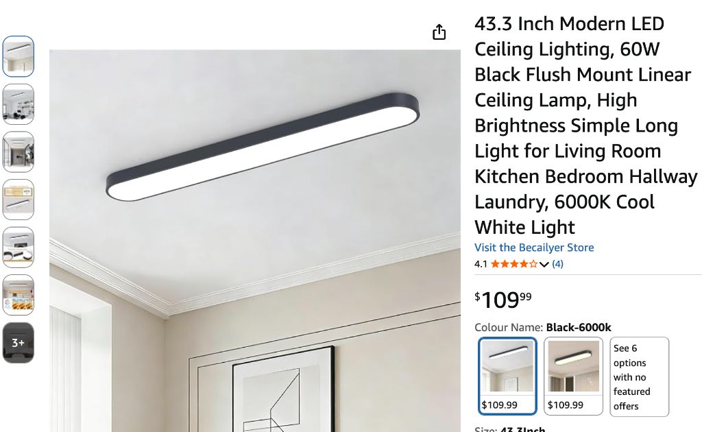 43.3 Inch Modern LED Ceiling Lighting- new in box