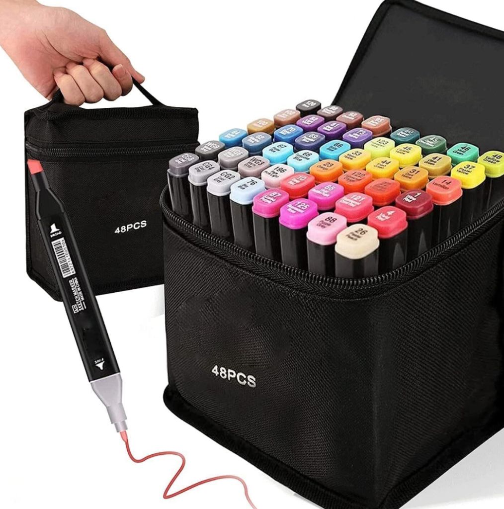 48 Colors Alcohol Markers Set - Dual Tips