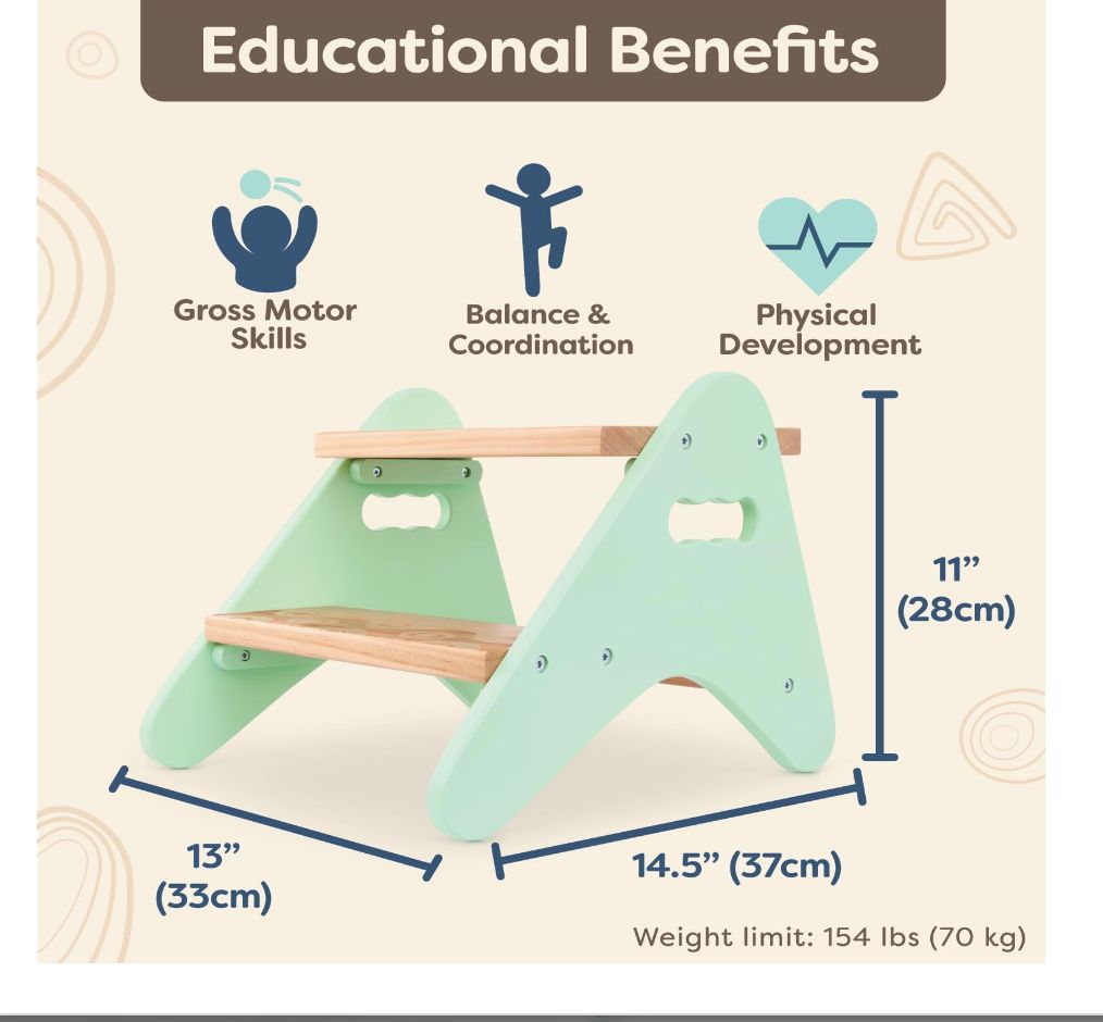 B. toys Wooden Step Stool for Kids - Image 2